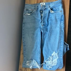 Agolde Riley destroyed light wash with stretch